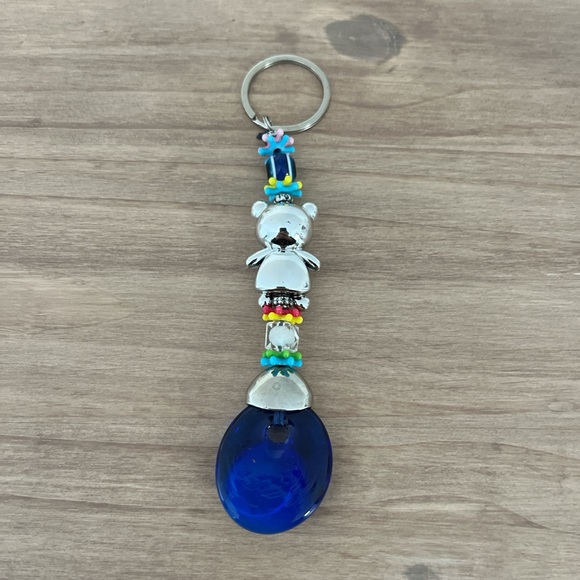 Turkey Blue Evil Eye With Bear Key Chain Purchased In Türkiye - Picture 4 of 8